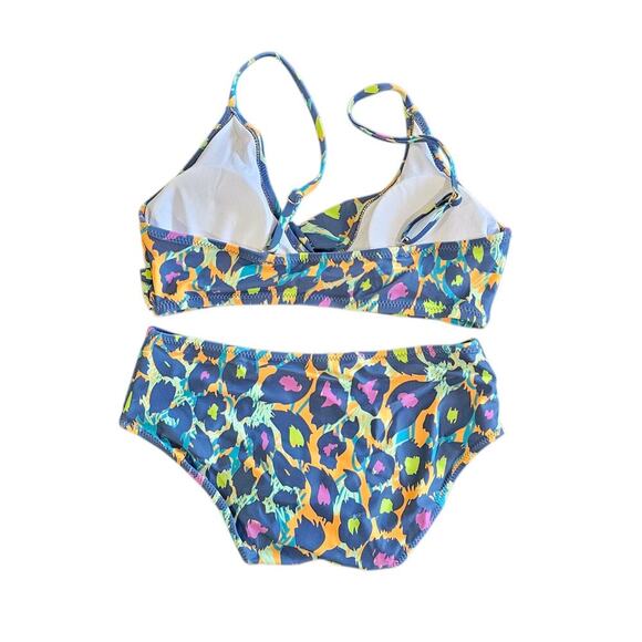 California Waves Leopard Print Bikini Two Piece Swimsuit Size S NWT - Picture 2 of 4